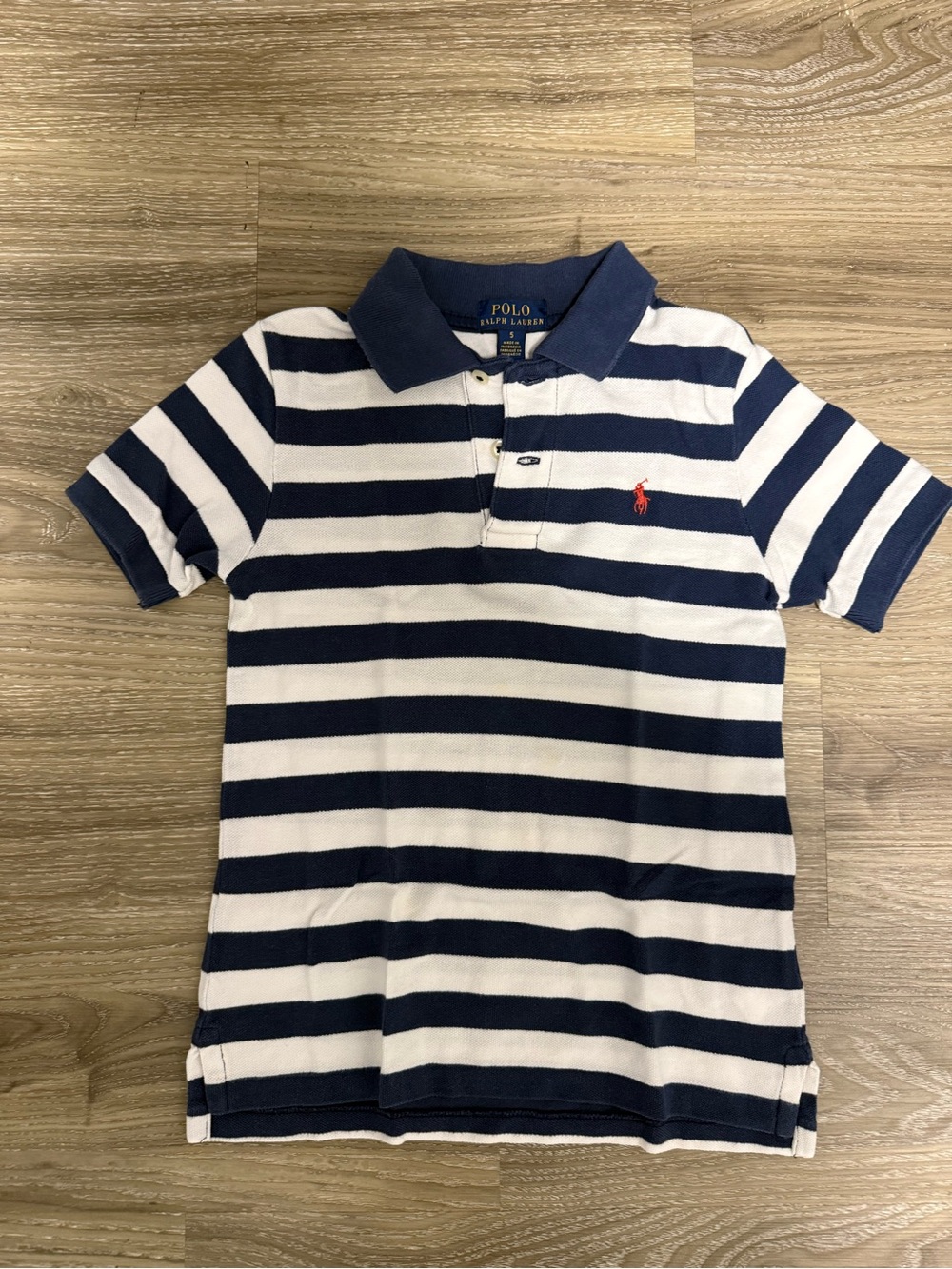 Size 5 - Polo by Ralph Lauren Boys' Navy & White Striped Polo Shirt
